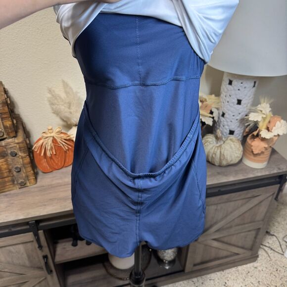 Abercrombie YPB SculptLUX Bandeau Mini Dress Blue Sz M Athletic Athleisure - Picture 4 of 11